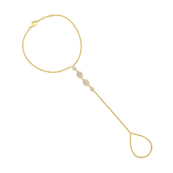Twisted 76 Diamonds 14K Yellow Gold Hand Bracelet